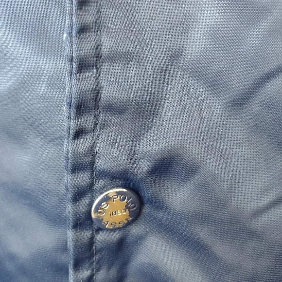 U S. Polo Assn. vintage women's jacket size L, blue/red accents pockets snaps - Picture 4 of 9